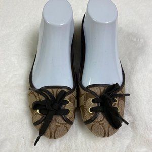 COACH Josie Signature Ballet‎ Flat Shoes | Brown, size 6.5